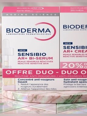 NEW* Bioderma Sensibio AR+ Duo - Pink Anti-Redness Serum & Cream
